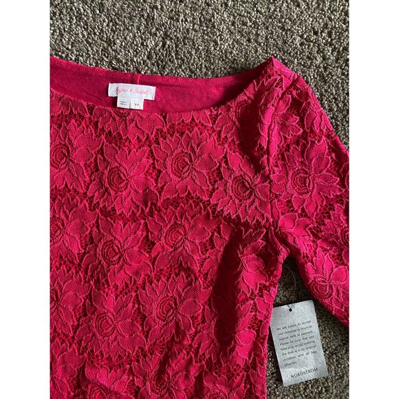 Ingrid & Isabel Pink Knee Length Lace Maternity Dress- Size XS - Picture 6 of 8